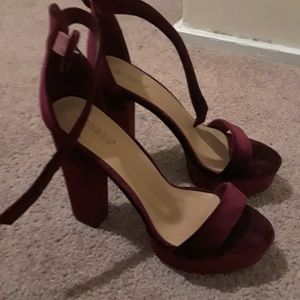 Open Toed ,Velvet Suede Platforms
